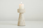 Candle Holder | Handcrafted Travertine Stone & Warm Glow