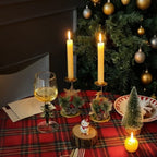Candle Holder | Iron & Golden Holiday Motifs