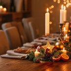 Candle Holder | Iron & Golden Holiday Motifs