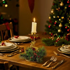 Candle Holder | Iron & Golden Holiday Motifs