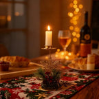 Candle Holder | Iron & Golden Holiday Motifs