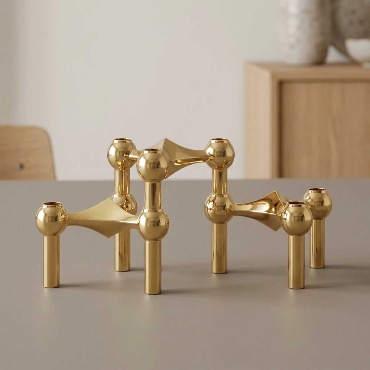 Candle Holder | Molecular-Inspired Sculptural & Metal Finish