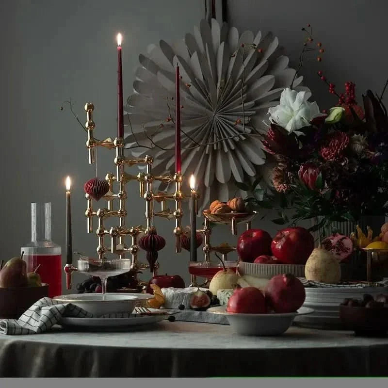 Candle Holder | Molecular-Inspired Sculptural & Metal Finish