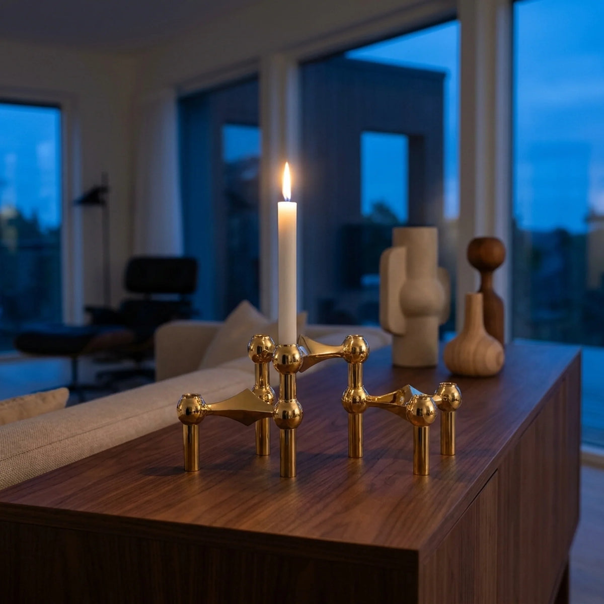 Candle Holder | Molecular-Inspired Sculptural & Metal Finish