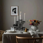 Candle Holder | Molecular-Inspired Sculptural & Metal Finish