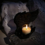 Candle Holder | Resin Angel Wings With Feather Detail | Cup Candle Compatible | 10 × 8 × 6 Cm