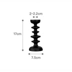 Candle Holder | Sculptural Black Wood | Set of 2