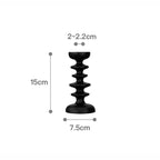 Candle Holder | Sculptural Black Wood | Set of 2