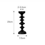 Candle Holder | Sculptural Black Wood | Set of 2