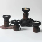 Candle Holder | Sculptural Cement & Wood