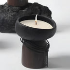 Candle Holder | Sculptural Cement & Wood