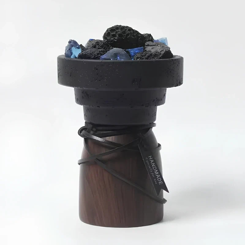 Candle Holder | Sculptural Cement & Wood