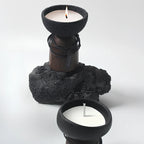 Candle Holder | Sculptural Cement & Wood