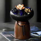 Candle Holder | Sculptural Cement & Wood