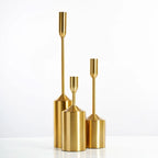 Candle Holder Set | Sculptural Gold-Coated Aluminum
