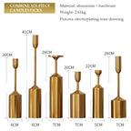 Candle Holder Set | Sculptural Gold-Coated Aluminum