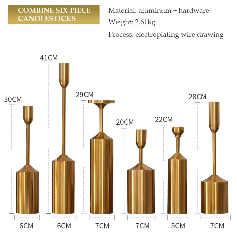 Candle Holder Set | Sculptural Gold-Coated Aluminum