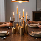 Candle Holder Set | Sculptural Gold-Coated Aluminum