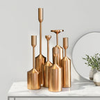 Candle Holder Set | Sculptural Gold-Coated Aluminum