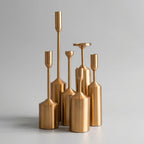 Candle Holder Set | Sculptural Gold-Coated Aluminum