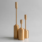 Candle Holder Set | Sculptural Gold-Coated Aluminum