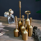 Candle Holder Set | Sculptural Gold-Coated Aluminum