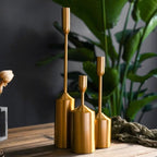 Candle Holder Set | Sculptural Gold-Coated Aluminum