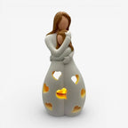 Candle Holder Statue | Portable Resin Mother & Daughter Embrace