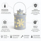 Candle Lantern | LED Flicker & Wrought Iron