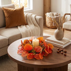 Candle Ring Wreath Set | Artificial Fall Eucalyptus | Set of 6