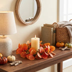 Candle Ring Wreath Set | Artificial Fall Eucalyptus | Set of 6