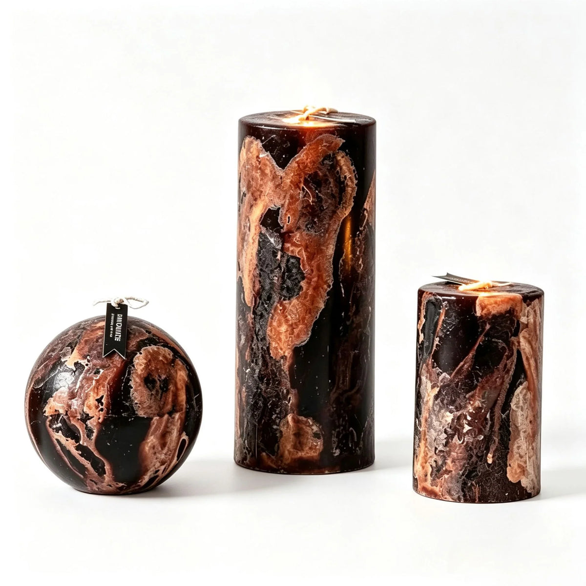 Candle Set | Marble-Inspired Pattern & Clean-Burning Wax