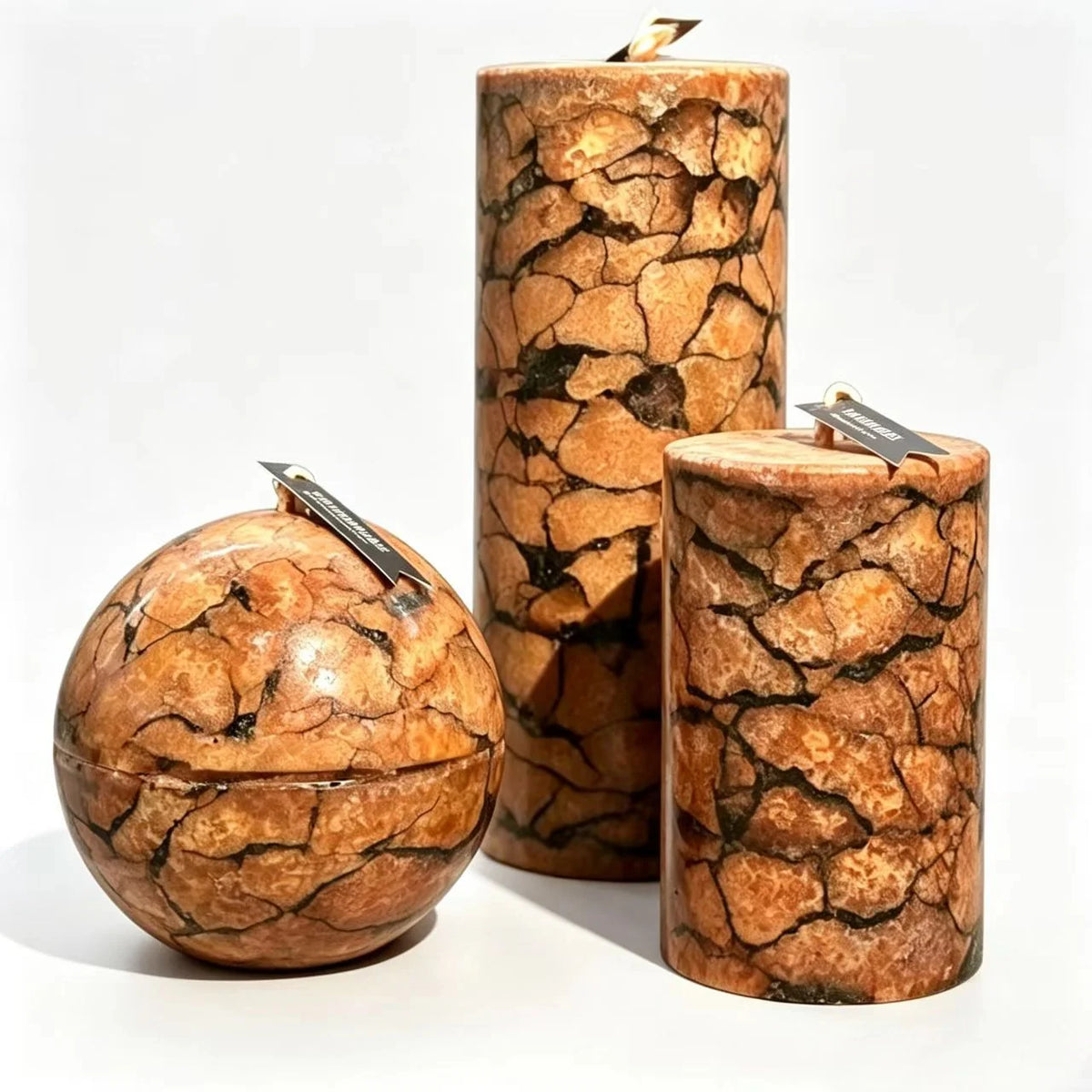 Candle Set | Marble-Inspired Pattern & Clean-Burning Wax