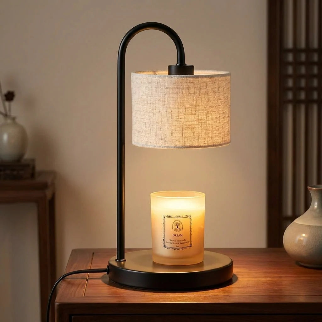 Candle Warmer Lamp | Adjustable Head & Two-Tone Finish | Matte Black & Bronze
