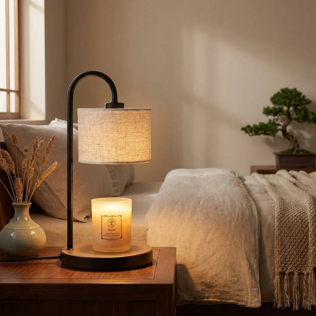 Candle Warmer Lamp | Adjustable Head & Two-Tone Finish | Matte Black & Bronze