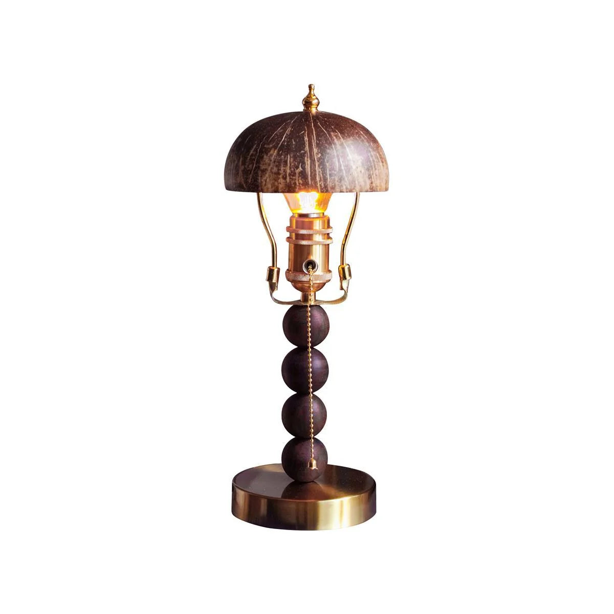 Candlestick Table Lamp | Turned Wood & Dimmable | 16.9 in