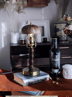 Candlestick Table Lamp | Turned Wood & Dimmable | 16.9 in
