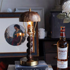 Candlestick Table Lamp | Turned Wood & Dimmable | 16.9 in
