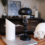 Candlestick Table Lamp | Turned Wood & Dimmable | 16.9 in