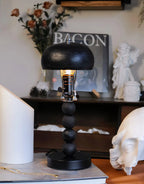 Candlestick Table Lamp | Turned Wood & Dimmable | 16.9 in