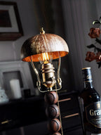Candlestick Table Lamp | Turned Wood & Dimmable | 16.9 in