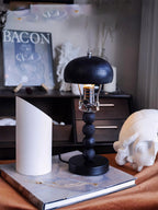 Candlestick Table Lamp | Turned Wood & Dimmable | 16.9 in