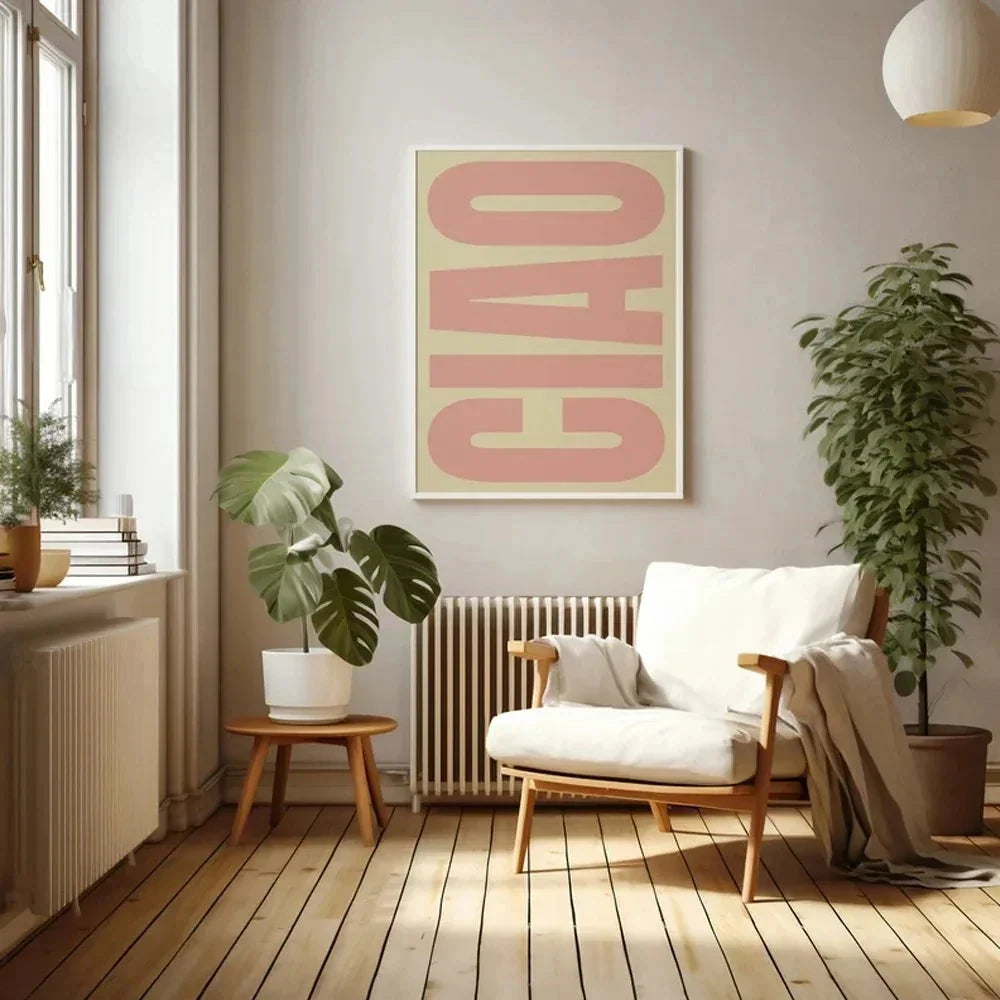 Canvas Wall Art | Minimalist Italian Quote & Waterproof Finish