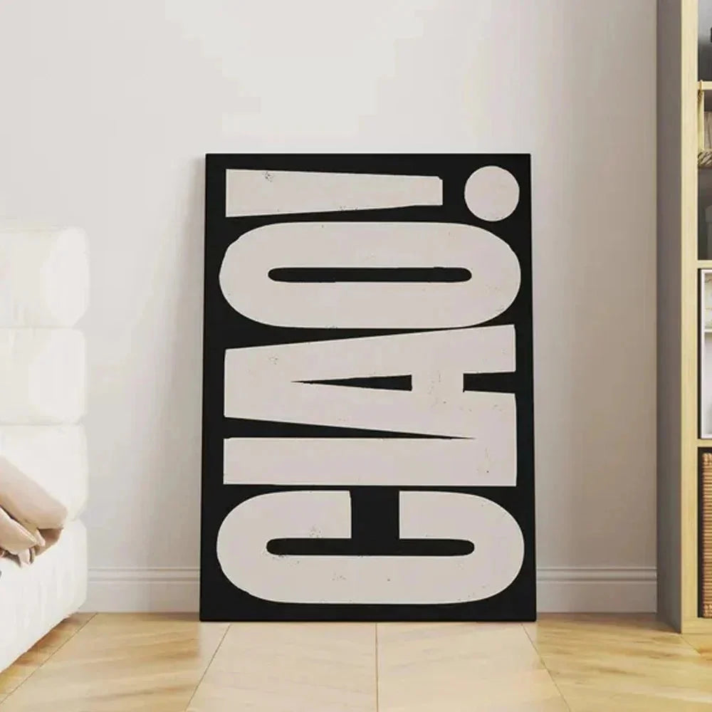 Canvas Wall Art | Minimalist Italian Quote & Waterproof Finish