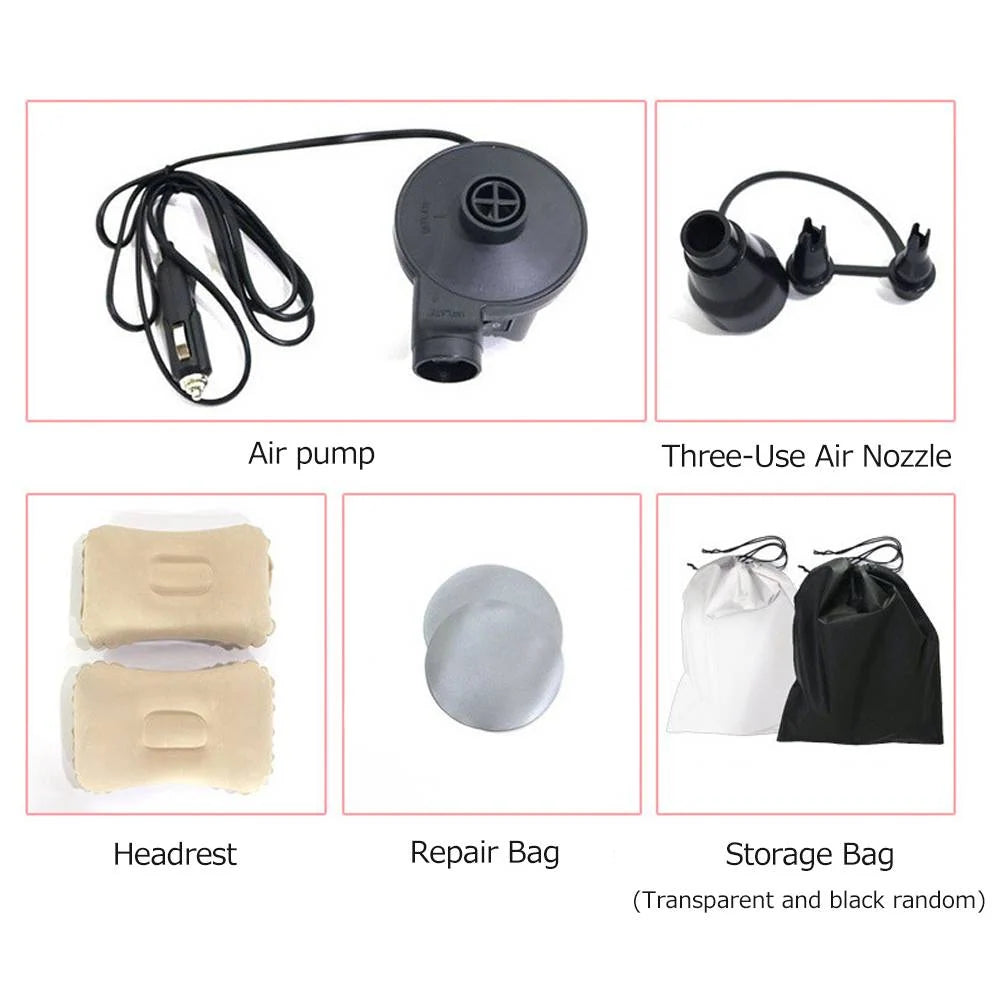 Car Air Mattress | Flocked Surface & Dual-Gear Stability | Includes Pump & Repair Kit