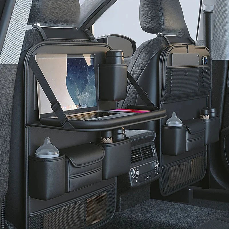 Car Back Seat Organizer | Foldable Tray & Tablet Holder | Fits Most Cars