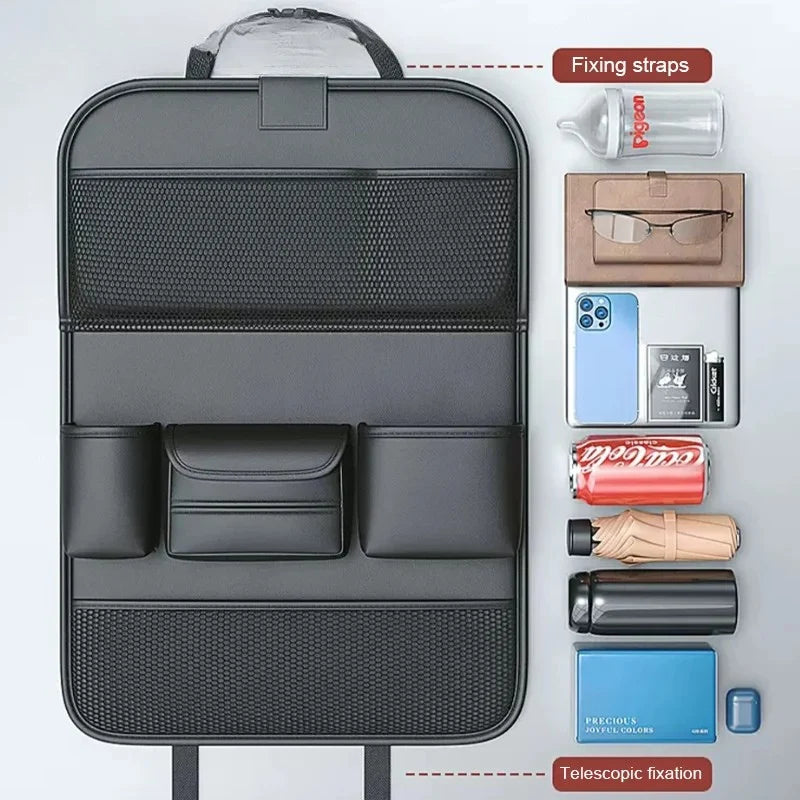 Car Back Seat Organizer | Foldable Tray & Tablet Holder | Fits Most Cars