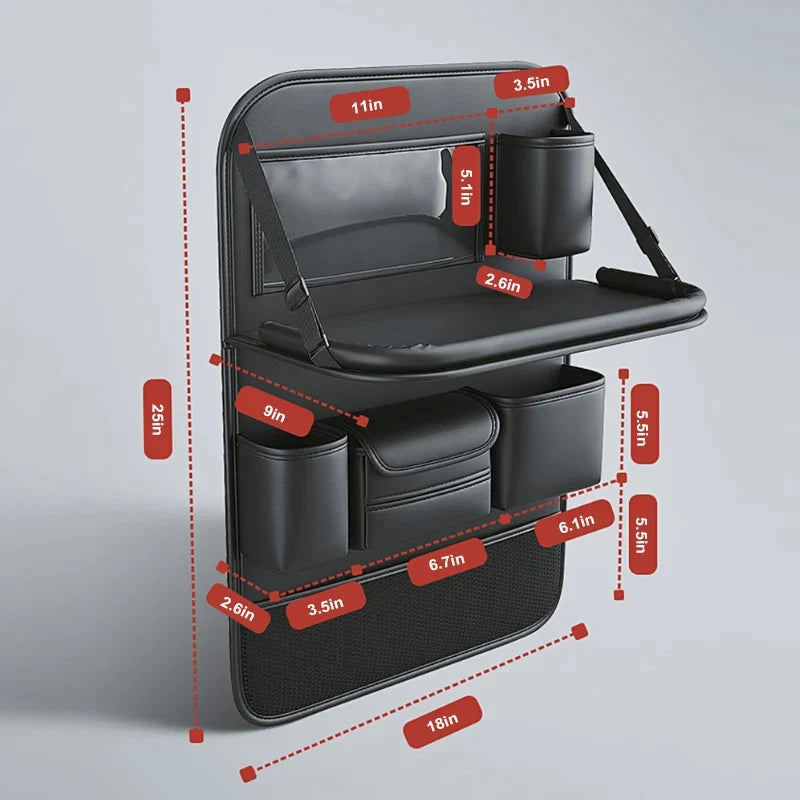 Car Back Seat Organizer | Foldable Tray & Tablet Holder | Fits Most Cars
