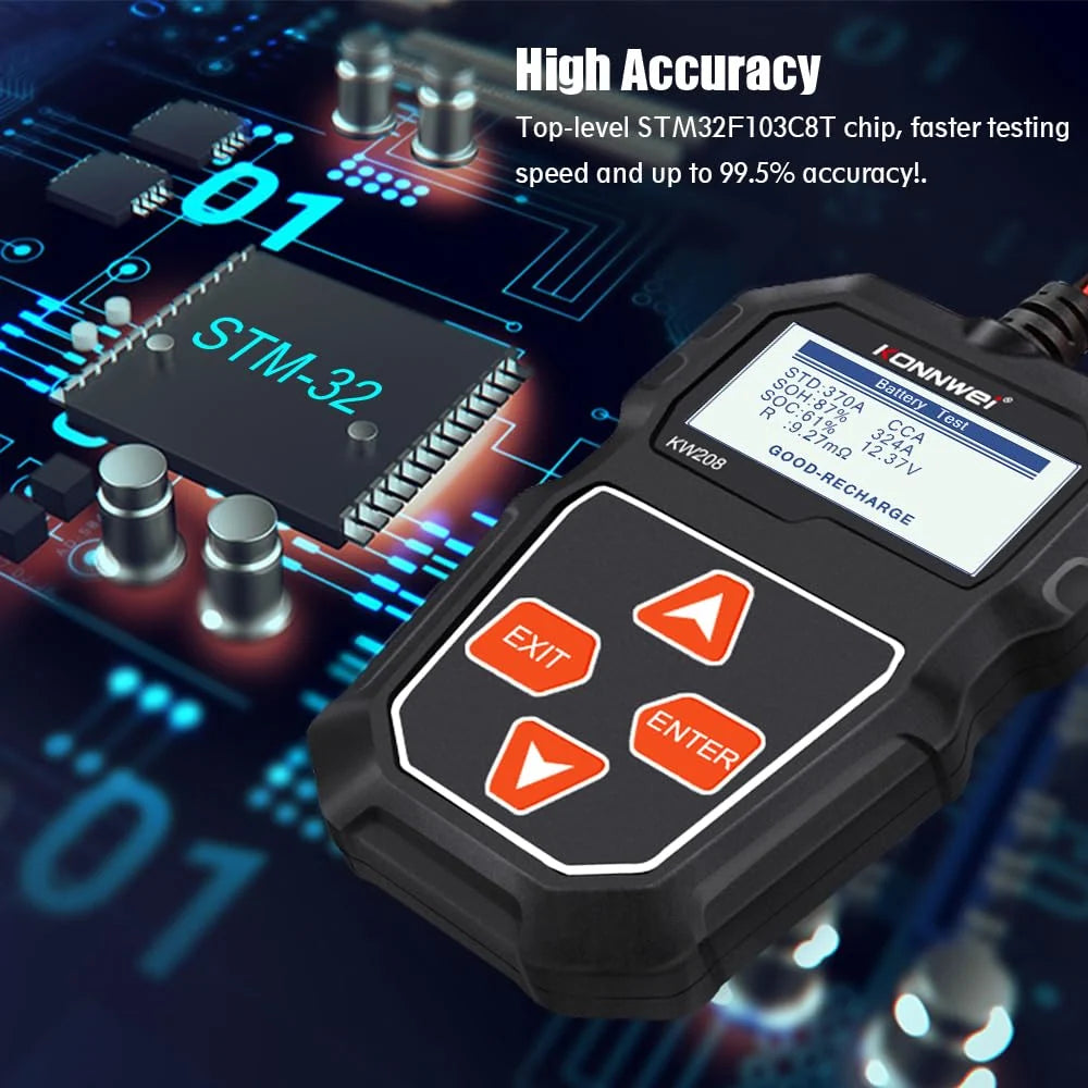 Car Battery Tester | Alternator & Cranking Tests | 12V Compatibility