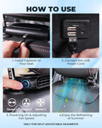 Car Cooling Fan | USB-Powered Bladeless 3-Speed | 1+1 Free
